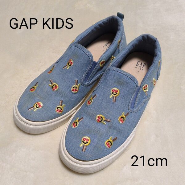 GAP KIDS スリッポン 21cm デニムブルー