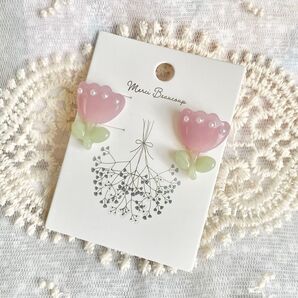 チューリップ ピアス イヤリング ピンク