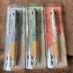 ジェットストリーム スヌーピー 3色ボールペン BAMBOO 3本セット