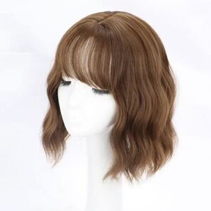フルウィッグ かつら ミディアム ウィッグ ウェーブ 自然な前髪 セミロング