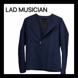 LAD MUSICIAN ネイビー ノーカラージャケット ライダース ブルゾン