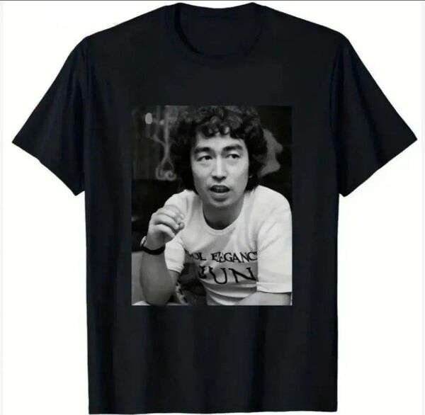 ☆本日限定超特価!!! 志村けん Tシャツ 黒 ブラック ドリフターズ コメディアン お笑い芸人 レジェンド 昭和レトロ
