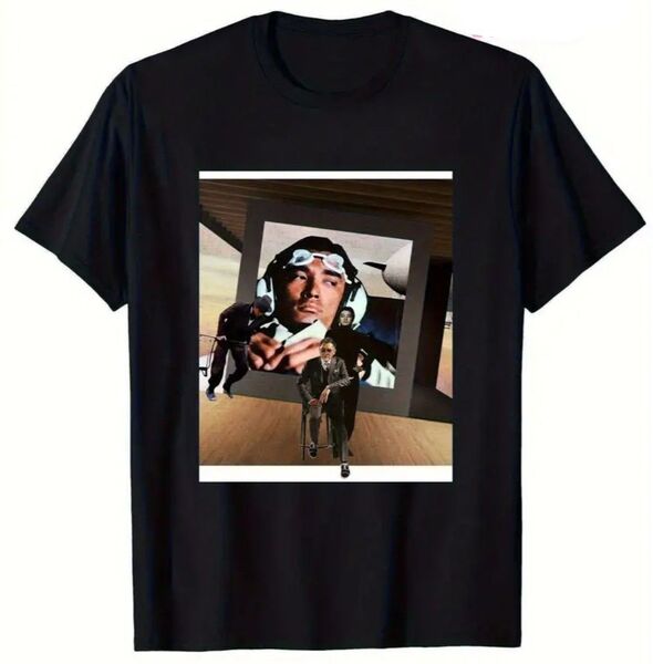 萩原健一 ショーケン Tシャツ 黒 ブラック 傷だらけの天使 名作 コラージュ 映画 ムービー ドラマ 俳優 名優 昭和レトロ