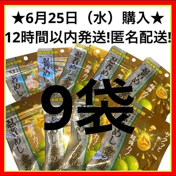 激安 近畿エリア限定 UHA味覚糖 忍者めし 金の鎧 マスカット味 9袋 新品未開封 忍者飯 ASMR SNSで話題 ハードグミ
