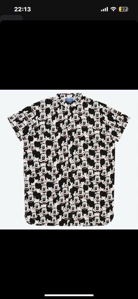 ディズニーリゾート ミッキー柄シャツ M〜L ディズニーランド ディズニーシー 総柄 半袖