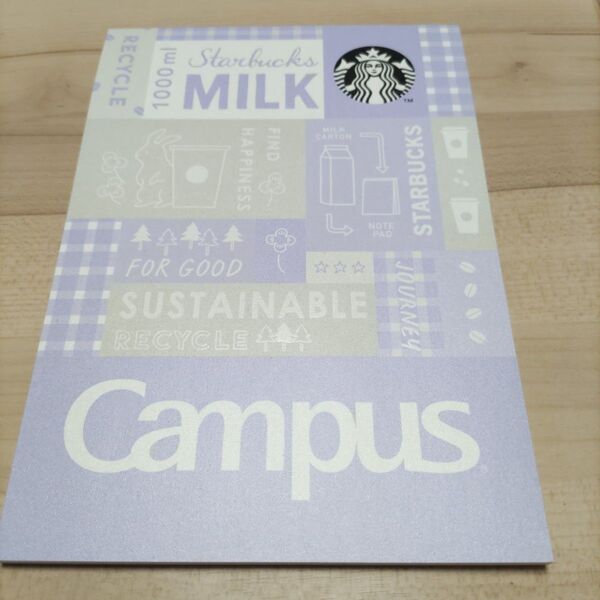 Starbucks Campus ノート パープル50枚 5mm方眼罫A5サイズ