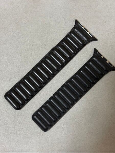 Apple純正 Apple Watch レザーリンク ブラック38/40/41/42mm S/M