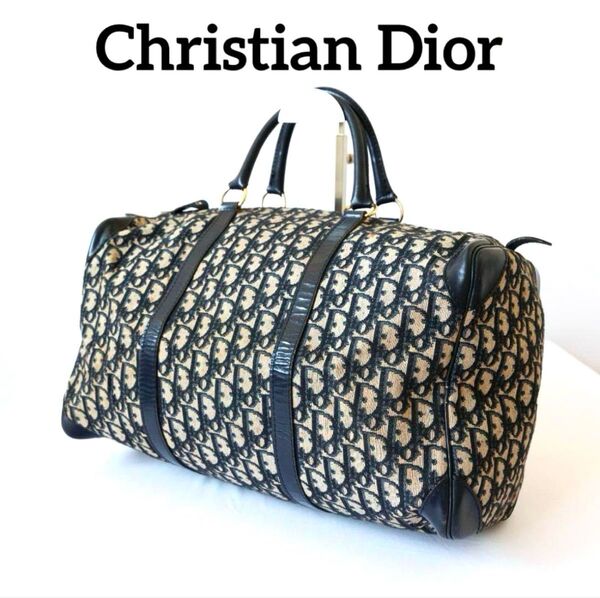 Christian Dior クリスチャンディオール トロッター ボストンバッグ ハンドバッグ ロゴ総柄 キャンバス レザー
