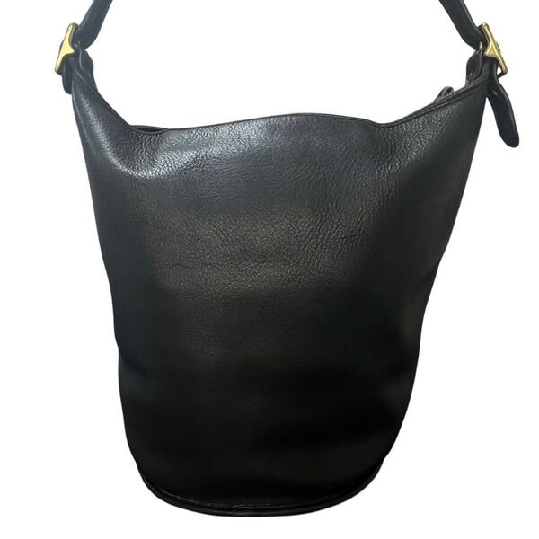 美品 オールドコーチ OLD COACH Duffle Sac レザー ショルダーバッグ バケツ型 9085 大容量 黒 ブラック