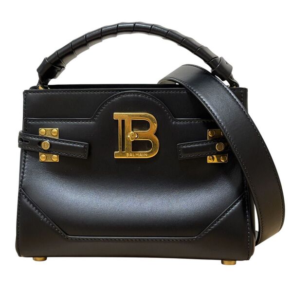 未使用級 極美品 BALMAIN バルマン B-Buzz 22 ハンドバッグ 2way ショルダーバッグ ゴールド金具 ブラック
