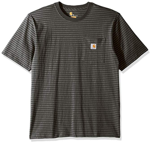 Carhartt カーハート K87 ポケット Tシャツ 灰ストライプ S ●新品