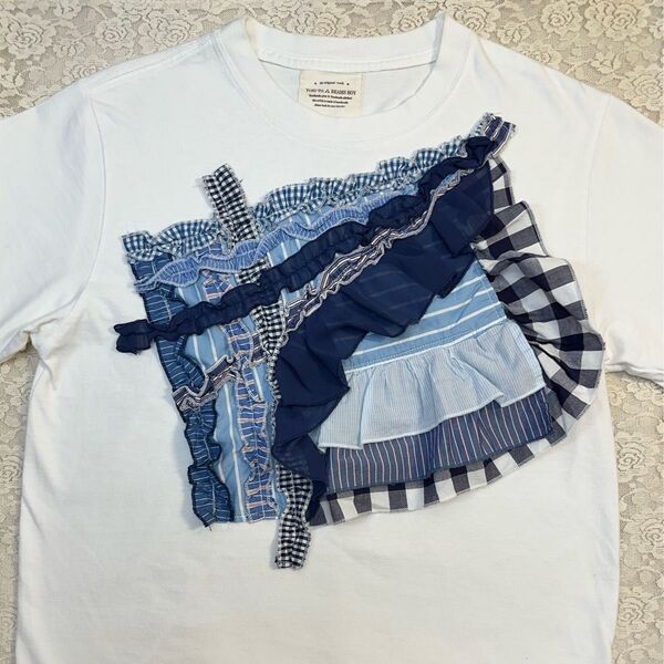 【BEAMS BOY × TORI-TO】フリルコラージュ Tシャツ トリト 日本製