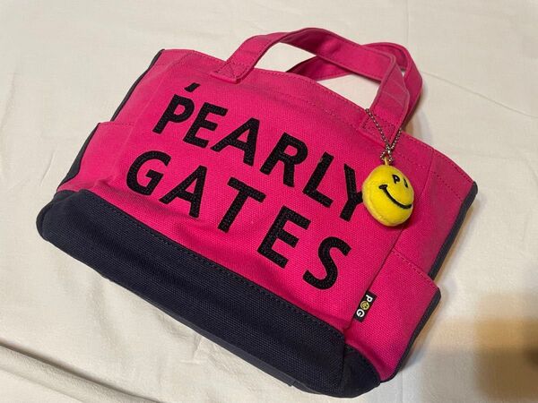 PEARLY GATES トートバッグ ピンク×ネイビー
