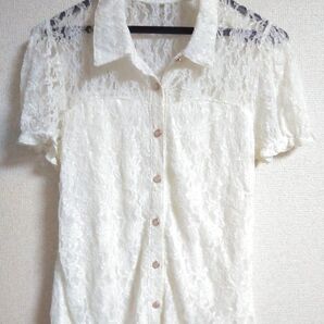 女子力満開 総レース 半袖ブラウス