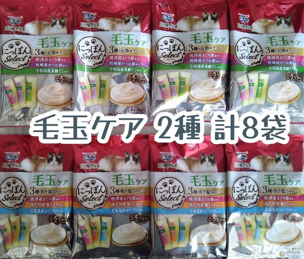 銀のスプーン三ツ星グルメ とろリッチ 毛玉ケア 2種 計8袋★猫のおやつ