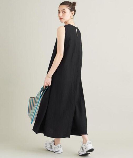 BEAUTY&YOUTH UNITED ARROWS リネンレーヨン ワンピース ブラック ロング