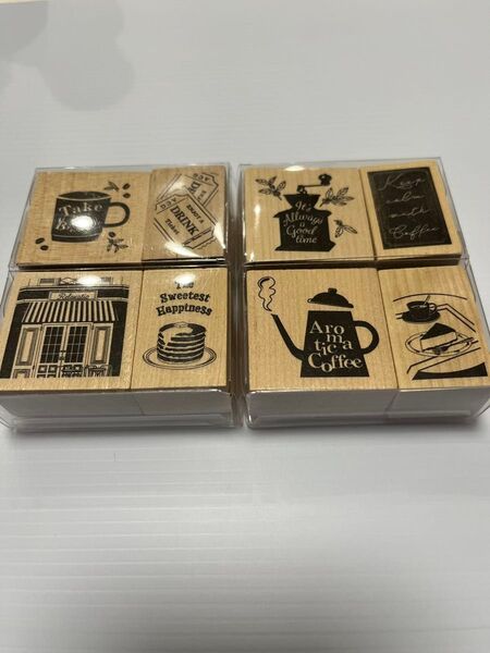 セリア ラバースタンプ アンティークカフェ 4種セット