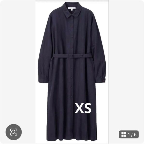 UNIQLO ユニクロ イネス コラボ ネイビーワンピース コットン リネン