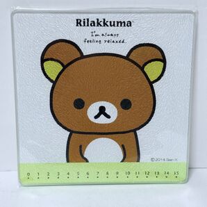 未使用 リラックマ 強化ガラス キッチンプレート まな板 鍋敷き ボード リラックマ 下敷き Rilakkuma