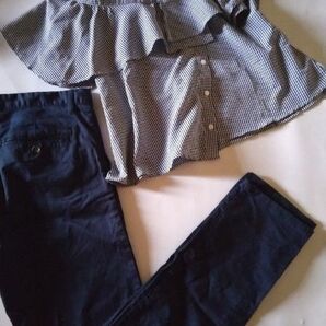 【 美品 】トップス チェック 【アウトレット】ネイビー パンツ ドンキホーテ