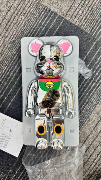 BE@RBRICK 招き猫 銀メッキ 400%