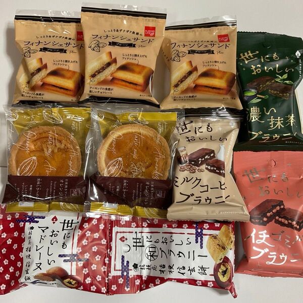 ●フィナンシェサンド③ ●世にもおいしいブラウニー④【信玄餅・イチゴミルク・抹茶・ミルクコーヒー】●マドレーヌ ●フルーツタルト②
