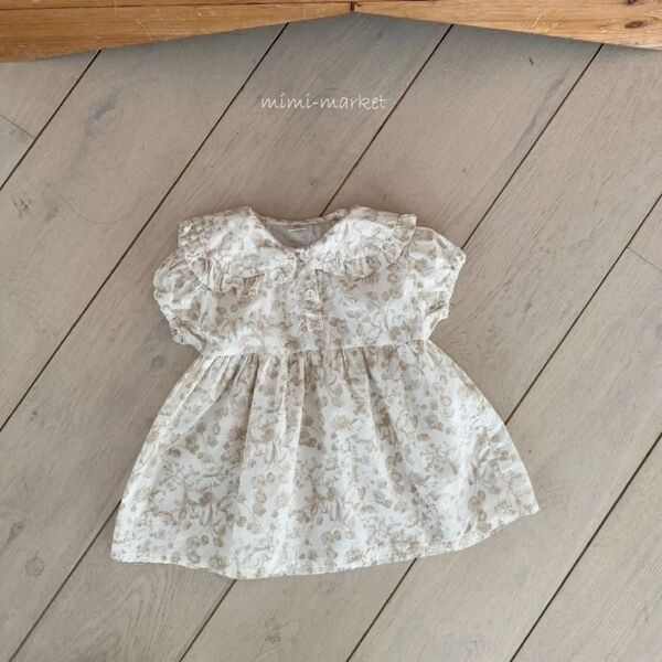 mimi market 花柄 ベージュ ワンピース ベビー服 ベビーワンピース 女の子