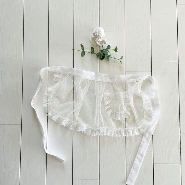 milk balm / Milk Apron ドット 未使用 エプロン ベビー ベビー服 レース