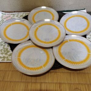 MAURCAケーキ皿 6枚セット オレンジ ゴールド