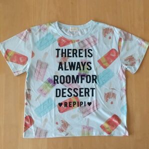 REPIPI 半袖Tシャツ アイスクリーム柄 水色