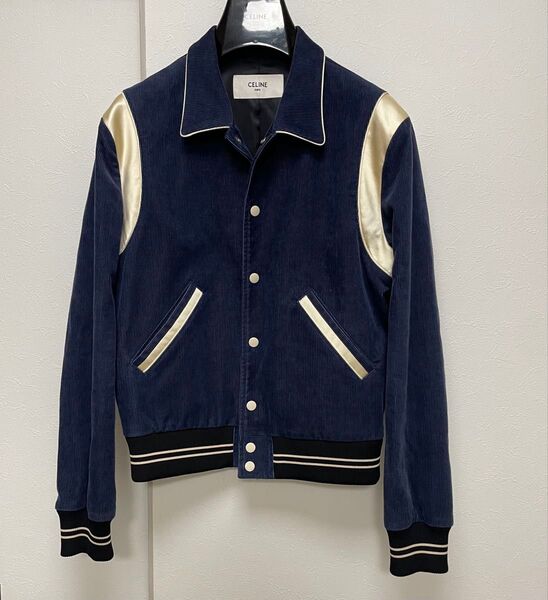 19AW Celine ヴィンテージブルー コーデュロイ テディジャケット 48 スタジャン セリーヌ エディスリマン