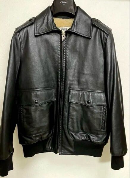 19AW Celine 牛革 レザーライダースジャケット レザージャケット セリーヌ エディスリマン