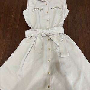 ノースリーブシャツワンピース M ベージュ