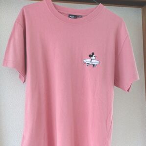 フララニ ミッキーマウス 刺繍Tシャツ ピンク