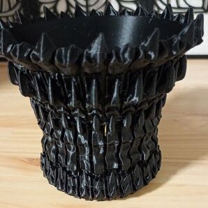 3Dプリント作家鉢/ブラック/3Dプリンター鉢 植木鉢 セット 作家鉢 アガベ パキポディウム 植物
