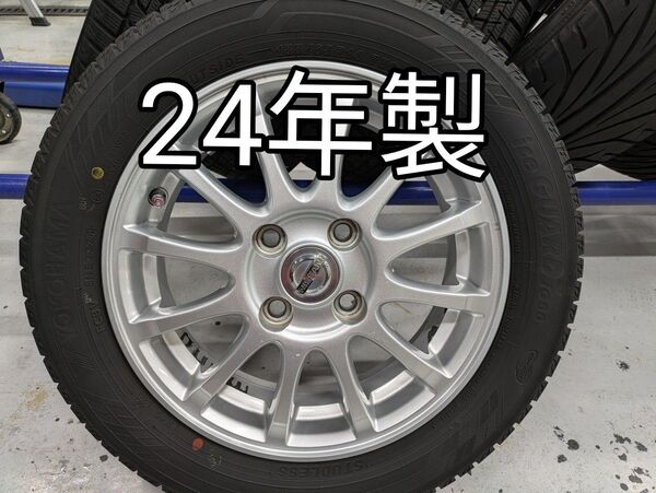 155/65R14 スタッドレスタイヤ 日産アルミホイール 2本セットその②
