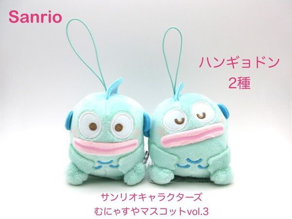 新品 Sanrio ハンギョドン むにゃすやマスコット 2種 サンリオキャラクターズ ボリューム3 サンリオ むにゃすや