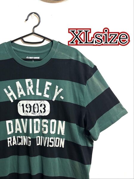 ハーレーダビッドソン Tシャツ 半袖 XL 2L LL レーシング メンズ カットソー 90s 半袖Tシャツ ビンテージ