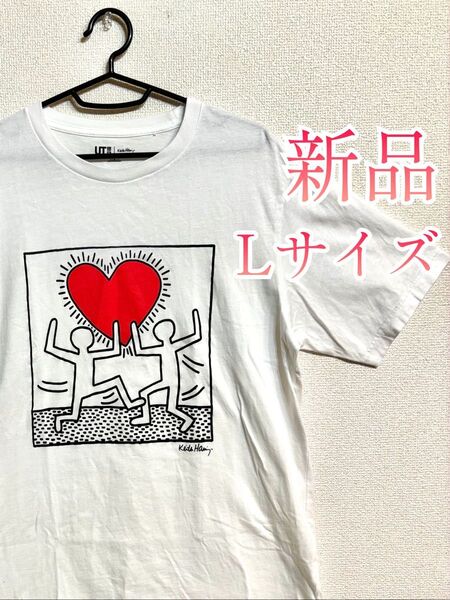 美品 UNIQLO ユニクロ UT キースヘリング Tシャツ 半袖 L ホワイト 白 L 乃木坂46 池田瑛紗着