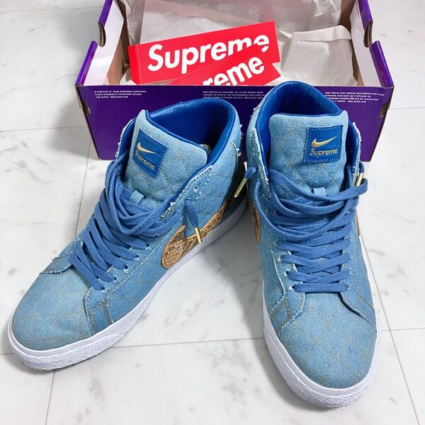 NIKE SB シュプリーム コラボ ZOOM BLAZER デニム パイソン