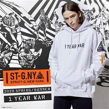 定価以下★送料無料☆【新品未開封】STRICT-G NEW YARK パーカー 1 YEAR WAR柄　白　Ｍサイズ_画像3