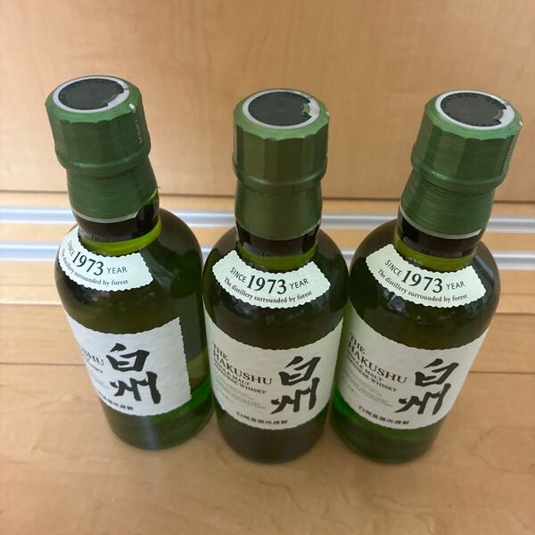新品未開封品サントリーウイスキー白州180ml ミニボトル3本セット送料込みです。