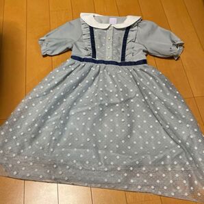 アクシーズファムキッズ ドットチュール ワンピース 半袖