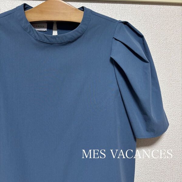 MES VACANCES ブラウス トップス 36 S ブルー