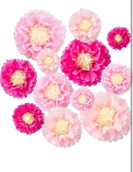 LIHAO 飾り付け 桜 卒業 花紙 誕生日 女の子 100日祝い バースデー 飾り12枚セット お花紙 ペーパーフラワー