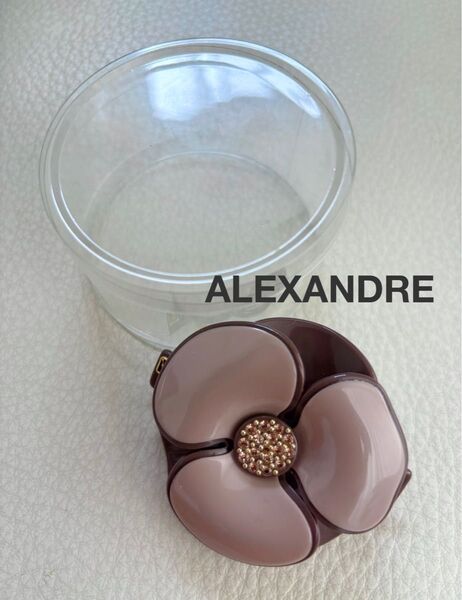 未使用 花モチーフ カメリア ヘアクリップ バレッタ Alexandre de Paris