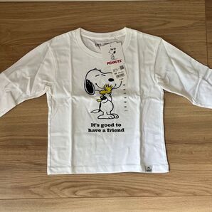 ★6/20まで値下げ★未使用 スヌーピー Tシャツ 長袖 100サイズ ユニクロ キッズ