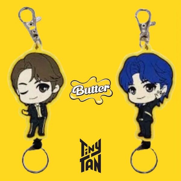 BTS Tiny TAN butter タイニータン キーホルダー 2点セット ジョングク JUNGKOOK ジン JIN 公式