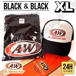 新品 正規品 A&W キャップ メッシュキャップ トラッカーキャップ ブラック Tシャツ ブラック 黒 XLサイズ 2点 山田レン