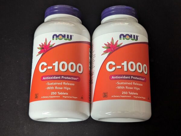 NOW Foods ナウフーズ C-1000 ビタミンC サプリメント 250粒 2個セット
